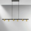 Immagine di Lampadario A Binario 6 Luci Orientabili GU10 Nero Oro Nizza Luce Ambiente Design