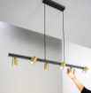 Immagine di Lampadario A Binario 6 Luci Orientabili GU10 Nero Oro Nizza Luce Ambiente Design