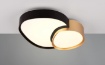 Immagine di Lampada Nera e Oro Rise da Soffitto o Parete Forme Organiche Led Dimmer CCT Trio Lighting 