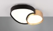 Immagine di Lampada Nera e Oro Rise da Soffitto o Parete Forme Organiche Led Dimmer CCT Trio Lighting 