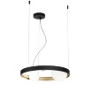 Immagine di Lampadario Rotondo 3 Luci Per Salotto Nero Oro Con Sfere Vetro Sonetto Luce Ambiente Design