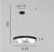 Immagine di Lampadario Rotondo 3 Luci Per Salotto Nero Oro Con Sfere Vetro Sonetto Luce Ambiente Design