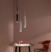 Immagine di Lampadario Cilindro Vetro Metallo Nero Per Isola Cucina Moderna Taboo Fan Europe