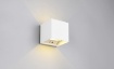 Immagine di Applique Talent Cubo Bianco Doppia Emissione Led IP44 con Sensore Movimento Trio Lighting 