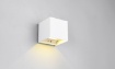 Immagine di Applique Talent Cubo Bianco Doppia Emissione Led IP44 con Sensore Movimento Trio Lighting 