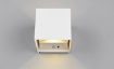 Immagine di Applique Talent Cubo Bianco Doppia Emissione Led IP44 con Sensore Movimento Trio Lighting 