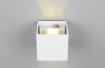 Immagine di Applique Talent Cubo Bianco Doppia Emissione Led IP44 con Sensore Movimento Trio Lighting 