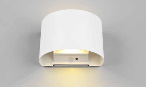 Immagine di Applique Rotonda Doppio Emissione Led Sopra e Sotto IP44 Sensore Movimento Talent Bianco Trio Lighting