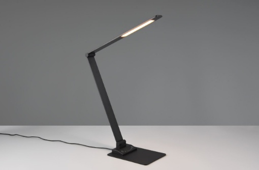 Immagine di Lampada da Scrivania Ufficio Led Touch Display CCT Travis Nera Trio Lighting 