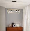 Immagine di Lampadario Orizzontale Squadrato Oro Nero 5 Luci E27 Kimera Luce Ambiente Design