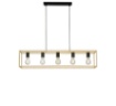 Picture of Lampadario Orizzontale Squadrato Oro Nero 5 Luci E27 Kimera Luce Ambiente Design