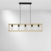 Immagine di Lampadario Orizzontale Squadrato Oro Nero 5 Luci E27 Kimera Luce Ambiente Design