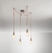 Immagine di Lampadario Vintage Con Decentramento Portalampade Rame Groove S4 Luce Ambiente Design