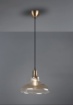 Immagine di Sospensione Singola Aldo 1xE27 Ottone Anticato e Paralume Vetro Ambra Ø28 cm Trio Lighting