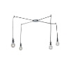 Immagine di Lampadario Decentrato Ragno 4 Luci Portalampade Cromo Groove S4 Luce Ambiente Design