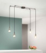 Immagine di Lampadario Decentrato Ragno 4 Luci Portalampade Cromo Groove S4 Luce Ambiente Design