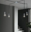 Immagine di Lampadario Decentrato Ragno 4 Luci Portalampade Cromo Groove S4 Luce Ambiente Design