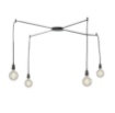 Immagine di Lampadario Con Decentramento 4 Luci Portalampade Nero Groove S4 Luce Ambiente Design