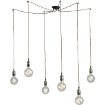 Immagine di Lampadario Ragno Vintage 6 Portalampade Rame Groove S6 Luce Ambiente Design