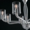 Immagine di Lampadario Contemporaneo 6 Luci Per Salotto Vetro Trasparente Aurora Fan Europe