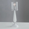 Immagine di Lampada Da Comodino 37 cm Stile Contemporaneo In Vetro Bianco Aurora Fan Europe