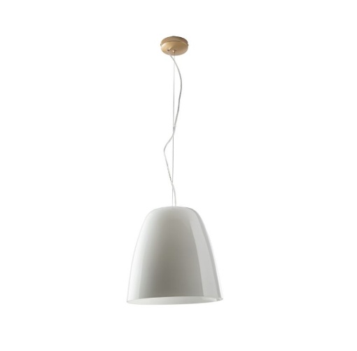 Immagine di Lampadario A Sospensione Per Cucina Vetro Bianco Ares S35 Luce Ambiente Design