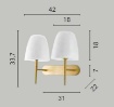 Immagine di Applique Contemporanea Due Luci Oro e Bianco Ares AP2 Luce Ambiente Design