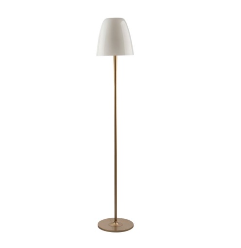 Immagine di Piantana Per Salotto Colore Oro 3 Luci Paralume Vetro Bianco Ares Luce Ambiente Design