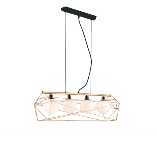 Immagine di Lampadario Design Geometrico Oro Nero 4 Luci Per Sala Da Pranzo Abraxas Fan Europe