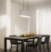 Immagine di Lampadario Con Paralume In Tessuto Per Soggiorno Moderno Capital 78 cm Luce Ambiente Design