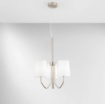 Immagine di Lampadario Per Salotto 3 Luci Metallo Nichel Con Paralumi Bianchi Sally Luce Ambiente Design