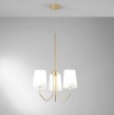 Immagine di Lampadario Salotto Colore Oro Con Paralumi Bianchi Sally Luce Ambiente Design