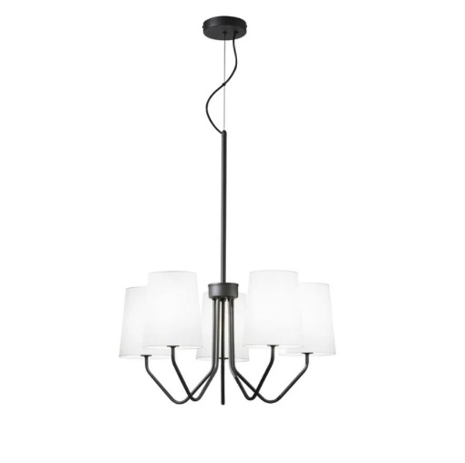 Picture of Lampadario Per Soggiorno Nero Con Paralumi Bianchi Sally Luce Ambiente Design