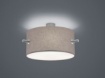 Immagine di Plafoniera Nichel con Grande Paralume Tessuto Grigio 3xE27 Camden Trio Lighting