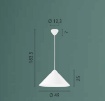 Immagine di Lampadario Bianco Per Cucina Moderna Design Cono 50 cm Bigbang Fan Europe