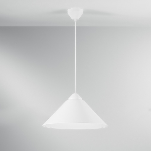 Immagine di Lampadario Bianco Per Cucina Moderna Design Cono 50 cm Bigbang Fan Europe