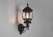 Immagine di Applique Lanterna Luce Verso Sopra Vintage Elvo Alluminio Nero IP23 Trio Lighting