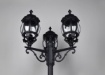 Immagine di Lampione da Giardino 3 Luci Stile Vintage Elvo Alluminio Nero IP23 Trio Lighting 