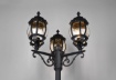 Immagine di Lampione da Giardino 3 Luci Stile Vintage Elvo Alluminio Nero IP23 Trio Lighting 