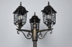 Immagine di Lampione da Giardino Vintage Ruggine Anticato 3 Paralumi Vetro H200 cm IP23 Volturno Trio Lighting