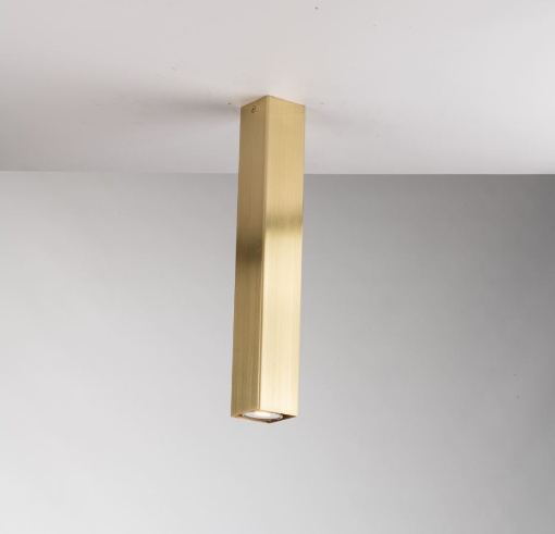 Immagine di Faretto Da Soffitto Tubo Quadrato Oro 40 cm Senza Incasso Led GU10 Fluke PLQ Fan Europe