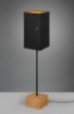 Immagine di Lampada Nordica da Terra Quadrata Woody Base Legno e Paralume Nero Trio Lighting