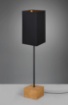 Immagine di Lampada Nordica da Terra Quadrata Woody Base Legno e Paralume Nero Trio Lighting