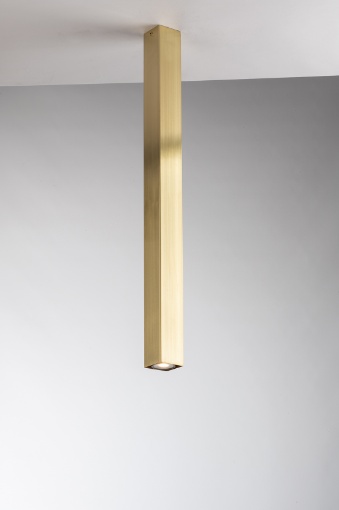 Immagine di Faretto Da Soffitto Quadrato Oro 75 cm Da Soffitto Per Bancone Penisola GU10 Fluke PLQ Fan Europe