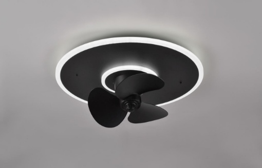 Immagine di Ventilatore Nybro Nero Led Dimmer 2700k - 6500k Molteplici Funzioni con Telecomando Trio Lighting