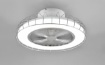 Immagine di Plafoniera a Ventilatore Gabbia Metallo Cromo Led con Tecnologia Wiz 2700k - 6500k Sandfjord Trio Lighting 