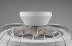 Immagine di Plafoniera a Ventilatore Gabbia Metallo Cromo Led con Tecnologia Wiz 2700k - 6500k Sandfjord Trio Lighting 