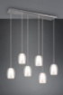 Immagine di Sospensione Moderna 6 Paralumi Doppio Vetro Trasparente e Bianco Latte Barret Trio Lighting 