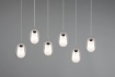 Immagine di Sospensione Moderna 6 Paralumi Doppio Vetro Trasparente e Bianco Latte Barret Trio Lighting 