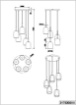 Immagine di Lampadario Rotondo 5 Paralumi Doppio Vetro Trasparente e Bianco Latte Barret Trio Lighting 